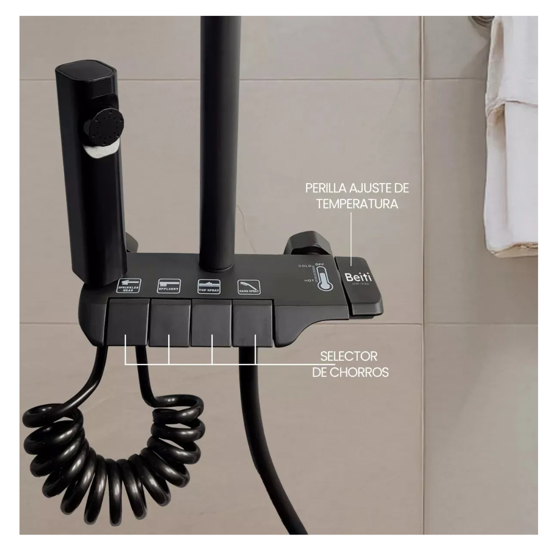 Columna De Ducha Moderna 4 Funciones Llave Tipo Piano Bidet
