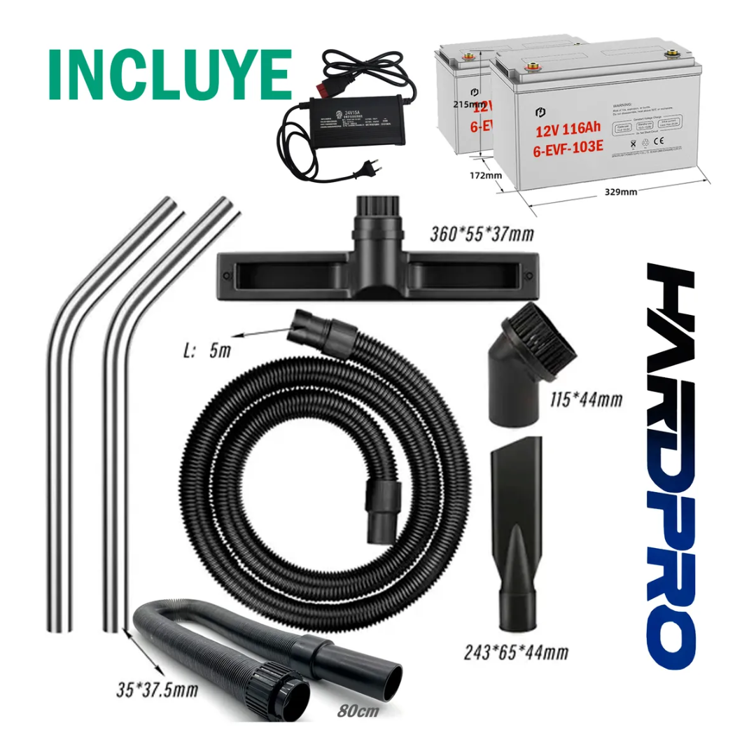 Aspiradora Industrial Hardpro 1500w Inalambrica 100l 40mm Verde