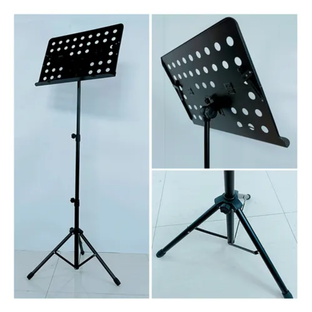 Atril De Partitura Con Tripode Regulable Y Pleglable Negro