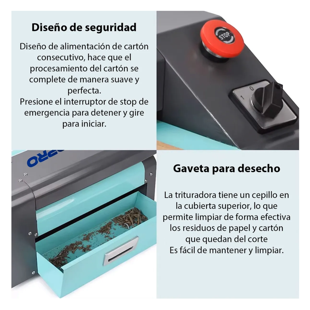 Máquina Trituradora De Cartón Para Relleno Y Embalaje 370w Turquesa