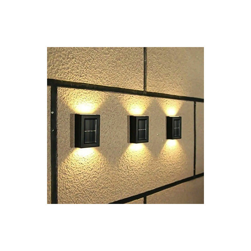 Pack 3 Foco Luz Aplique Solar Led Pared Exterior Luz Calida