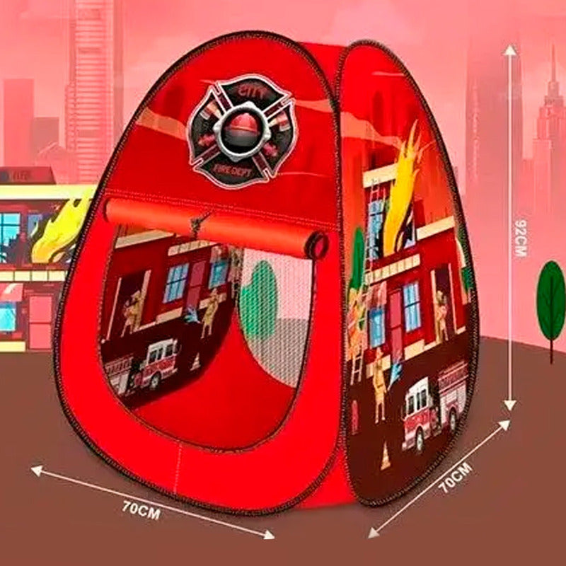 Carpa Infantil Piscina 100 Pelota Bomberos Juego Niños