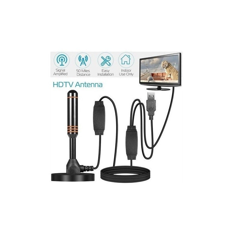 Antena Tv Digital Interior Hd Amplificada Por Usb