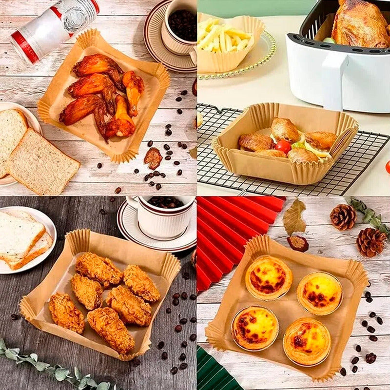 100 Forro Freidora Airfryer Papel Antiadherente Desechable C