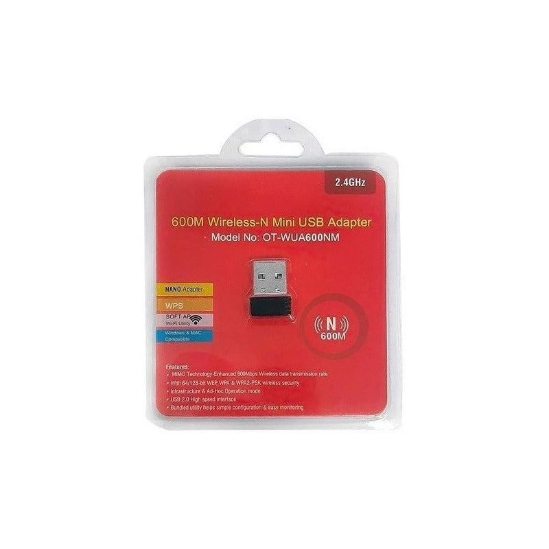 Adaptador Wifi Usb Para Pc 2.4ghz De 600mbps