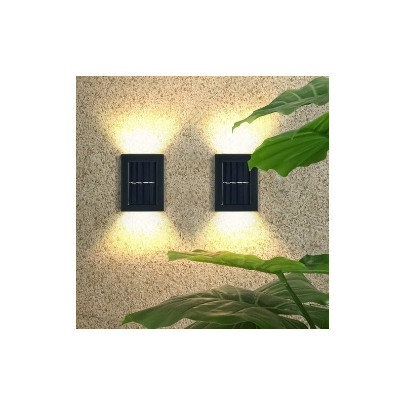Pack 3 Foco Luz Aplique Solar Led Pared Exterior Luz Calida