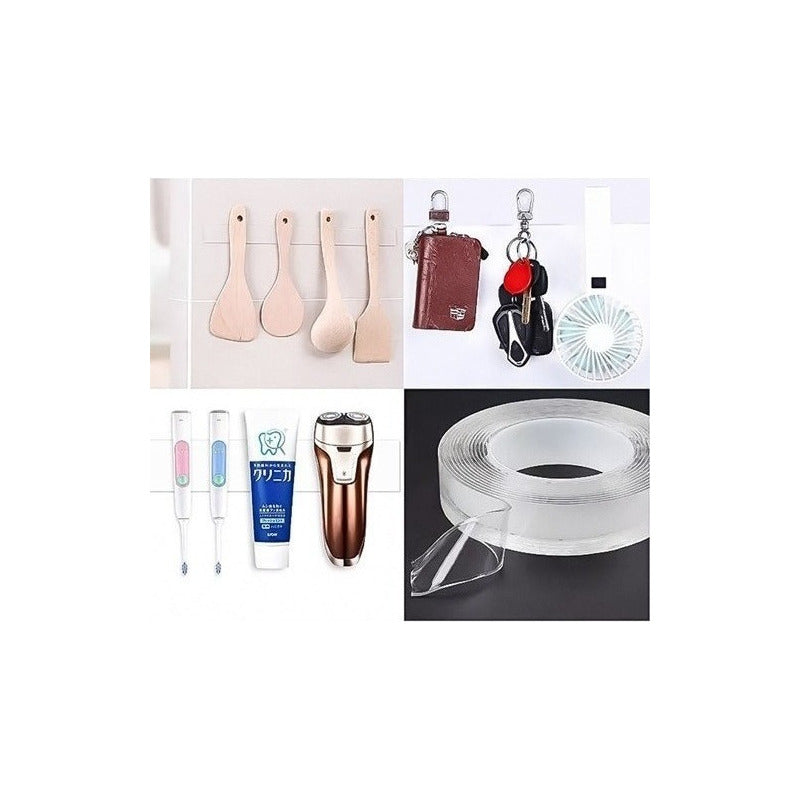 Pack 6 Cintas Doble Contacto Faz Transparente 3 Metros