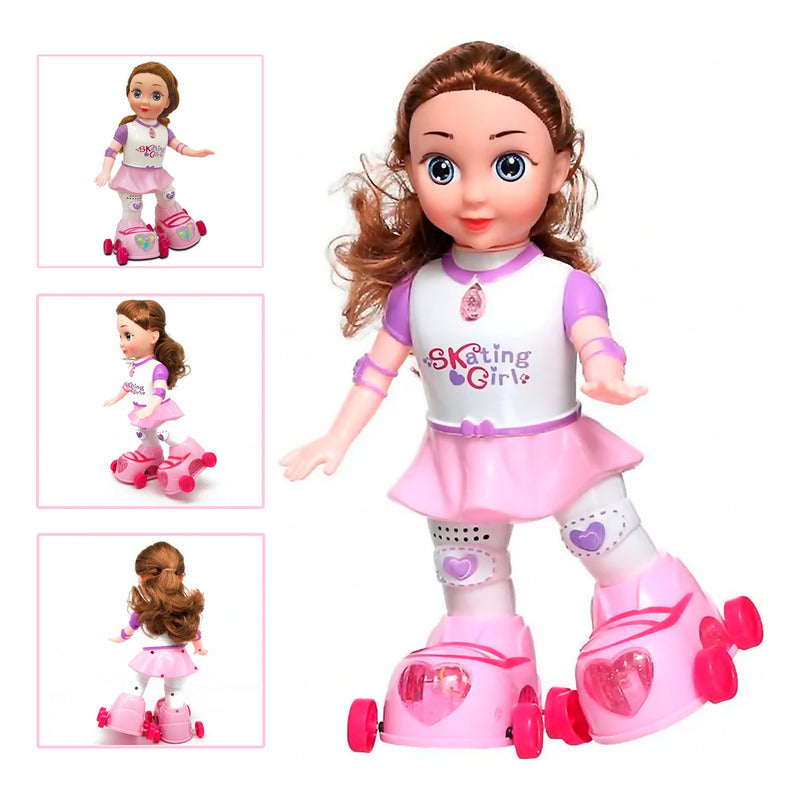 Juguete De Simulacion Muñeca Patinadora Electrica Con Luces