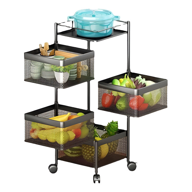 Estante Organizador Verdulero Frutero Metal Giratorio 4 Piso