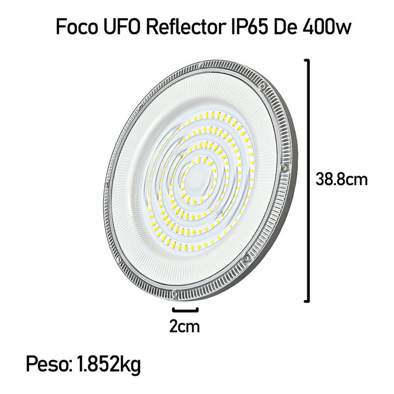 10 Foco Plafon 400w Ip65 Industrial Techo Campana Luz Fría