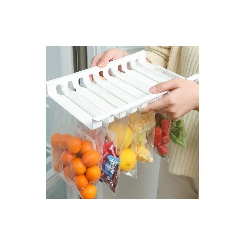 Organizador Bolsas Refrigerador Con Rieles Y Bolsa Zip