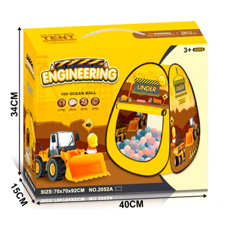 Carpa Infantil Piscina 100 Pelota Ingeniero Juego Niños
