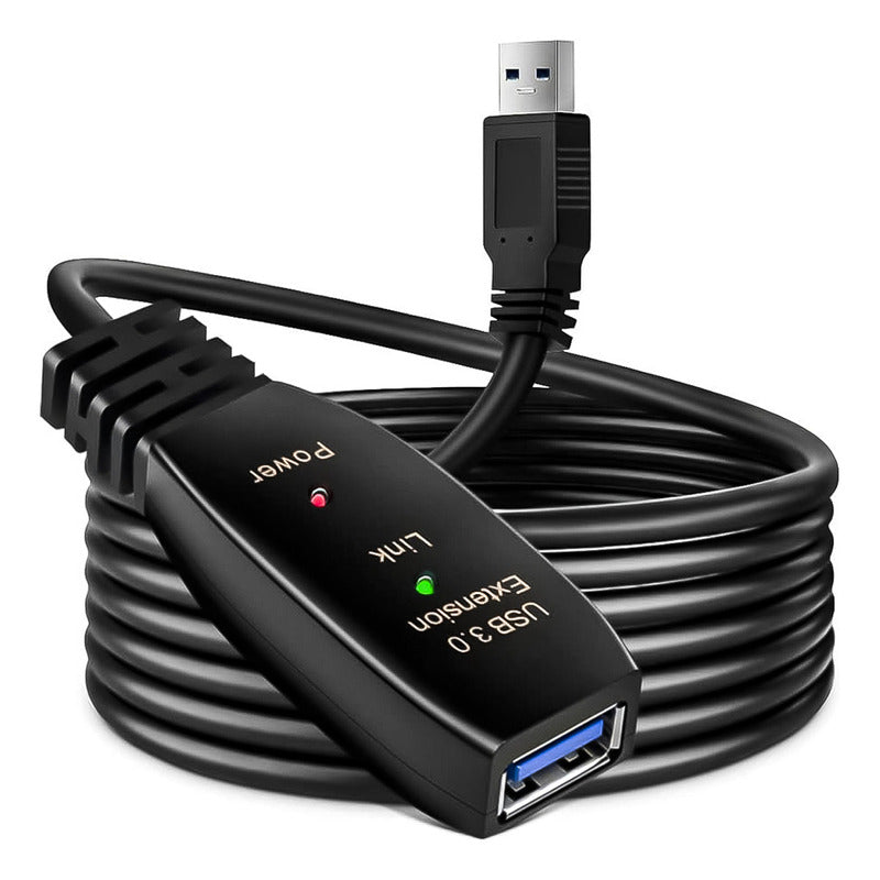 Cable Usb Activo 3.0 Extensión 10 Metros Macho A Hembra Led