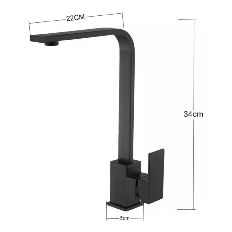 Grifo Llave Lavaplatos Monomando Moderno De Lujo Acero Negro
