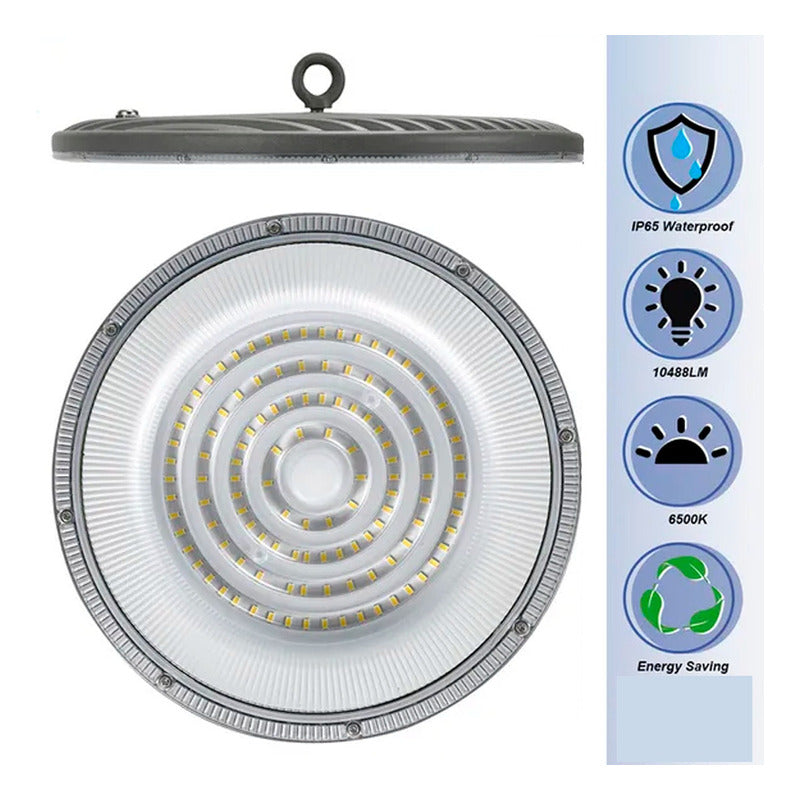 10 Foco Plafon 400w Ip65 Industrial Techo Campana Luz Fría