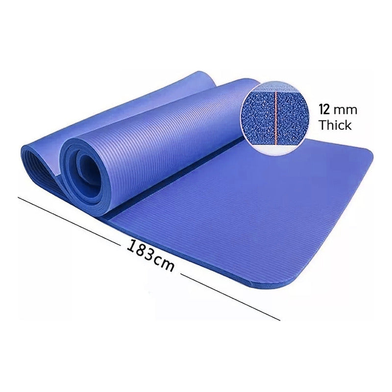 Mat Yoga 12 Mm Alfombra Resistente Gruesa Varios Colores