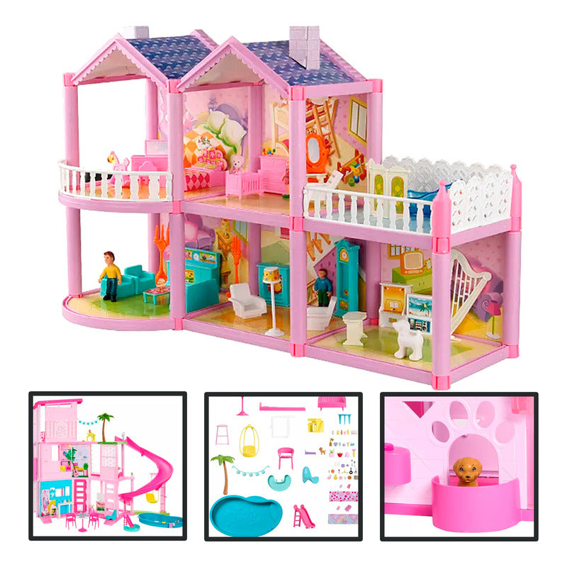 Casa De Muñecas Pista Auto Luxury Villas Con Muñeca 254 Pcs