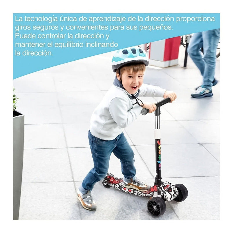 Monopatin Scooter 3 Ruedas Con Luz Led Niños  y Niñas