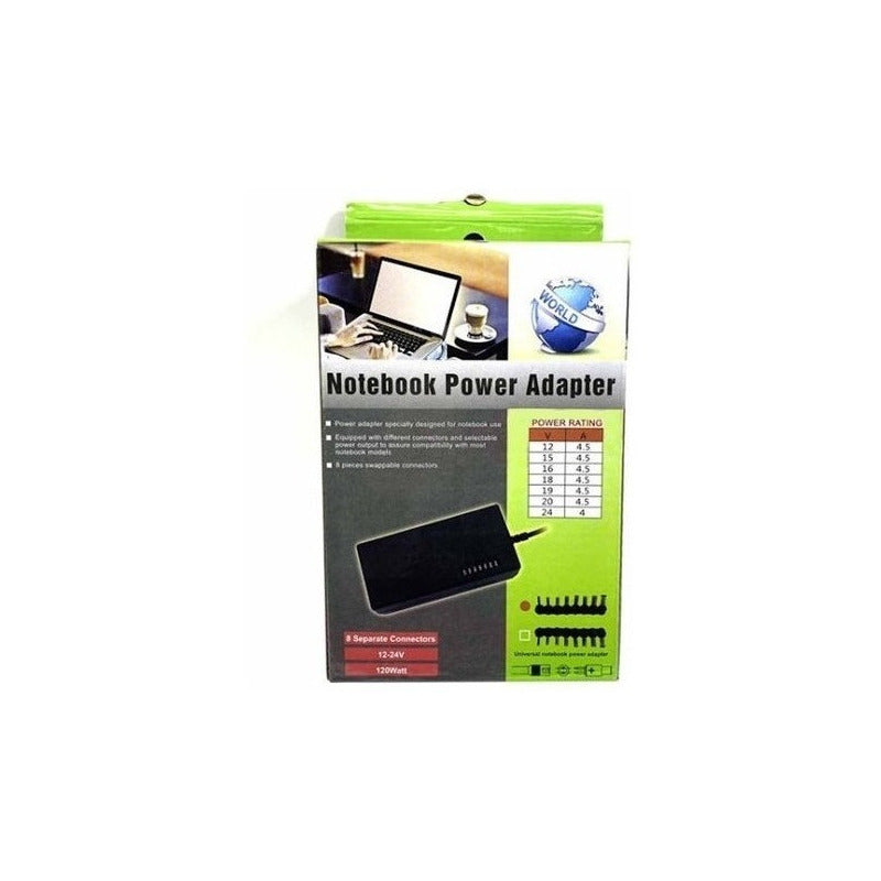 Cargador Universal Notebook 120w 9plug 12v A 24v Multimarcas