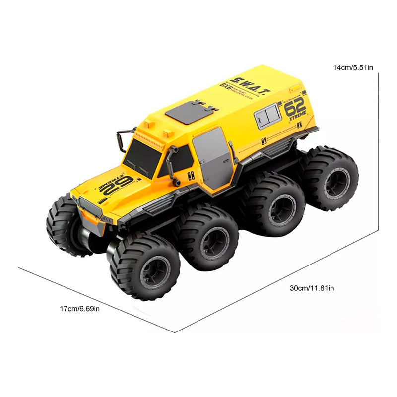 Carro Anfibio A Control Remoto Swat 8x8 2.4ghz Todo Terreno