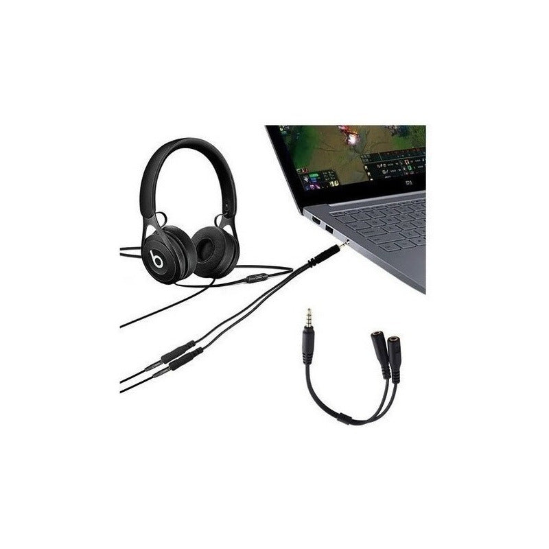 Adaptador Audio Microfono 2 Aux Hembra A 1 Aux Macho 3.5mm