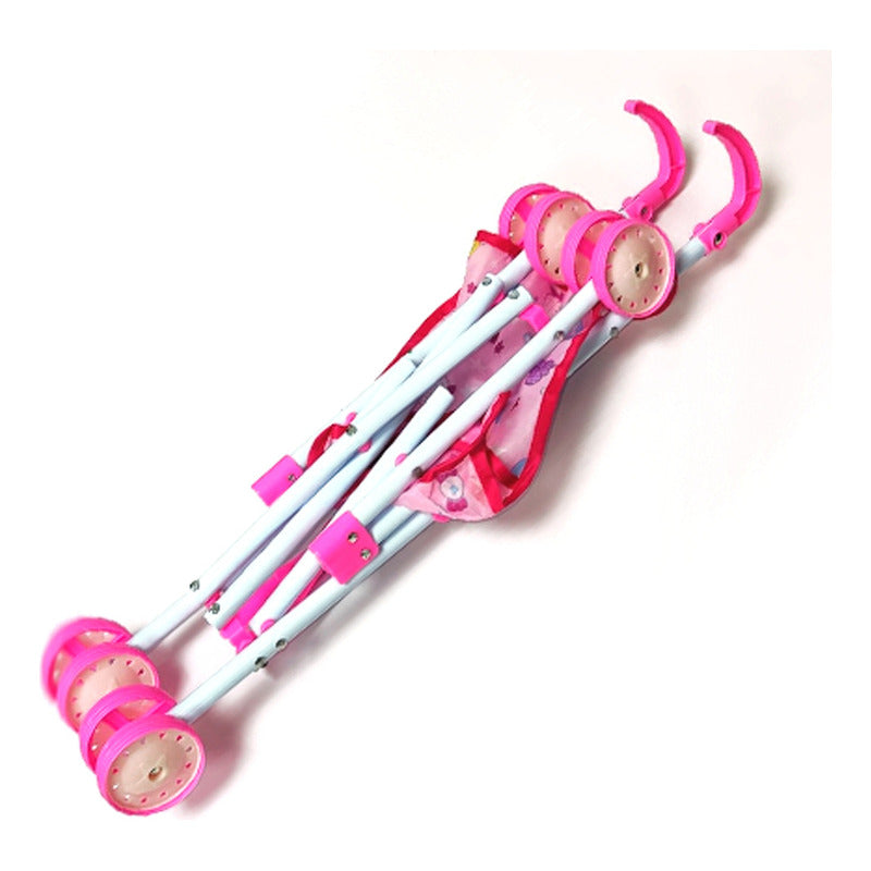 Coche Cuna Metalico De Juguete Con Muñeca Lovely 9 Portatil