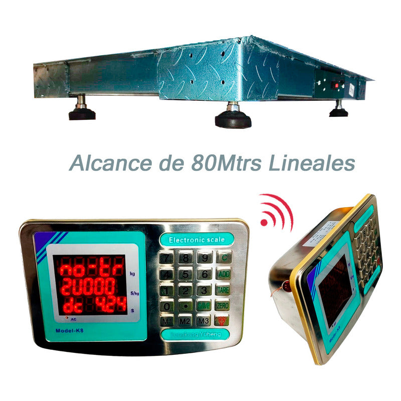 Balanza Inalambrica 1 Tonelada 80m Tipo Maletin 80x60cm Portatil