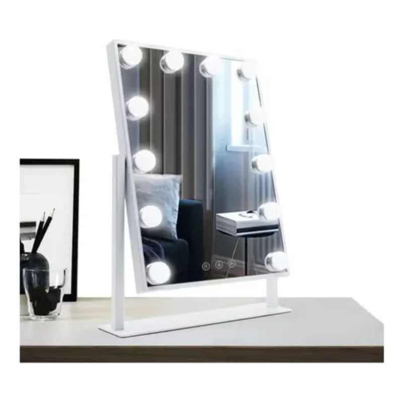 Espejo Tocador Maquillaje Hollywood De 12 Leds Usb 3 Modos