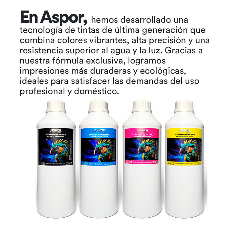 Pack 4 Tinta Sublimacion Universal Impresoras Epson 500ml