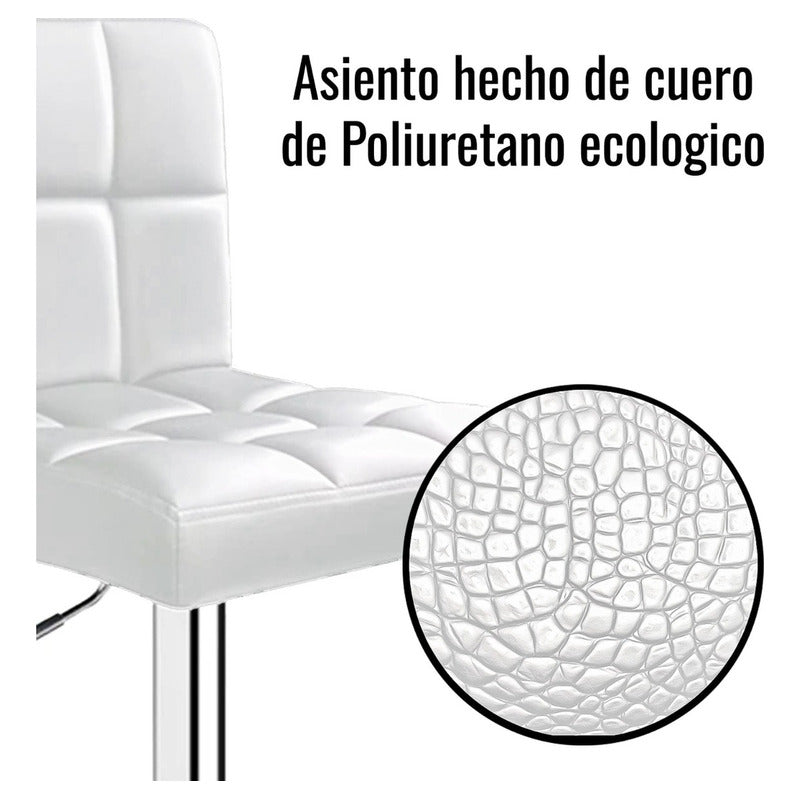2 Silla Piso Bar Taburete Respaldo Ecocuero Altura Acolchado