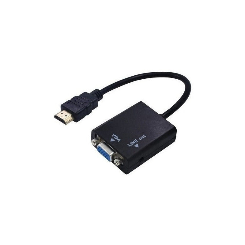 Adaptador Hdmi A Vga Audio 1080p Full Hd Con Cable Auxiliar