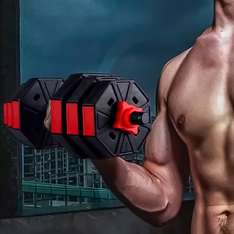 Set Mancuernas Pesas Ajustables 20kg Fitness Hexagonal