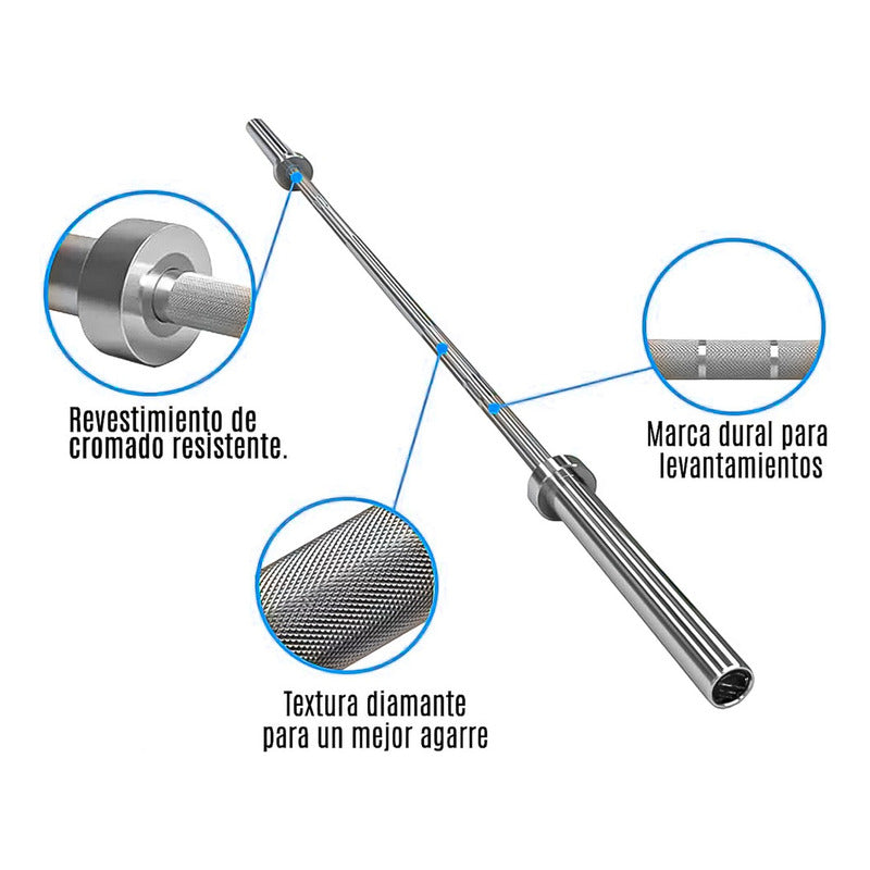 Barra Olímpica Profesional De Competición 2.20m 20kg