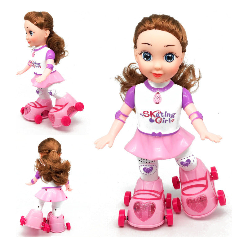 Juguete De Simulacion Muñeca Patinadora Electrica Con Luces