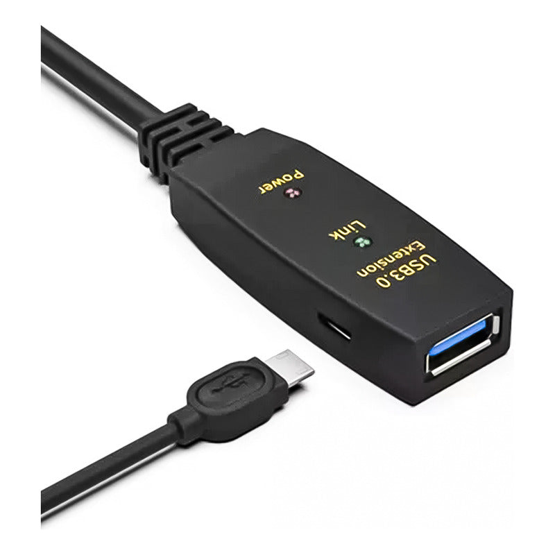 Cable Usb Activo 3.0 Extensión 10 Metros Macho A Hembra Led