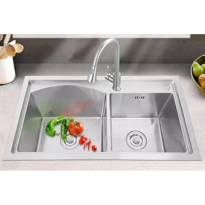 Lavaplatos 78x43cm Con Llave 2 Modos Accesorios Cromado