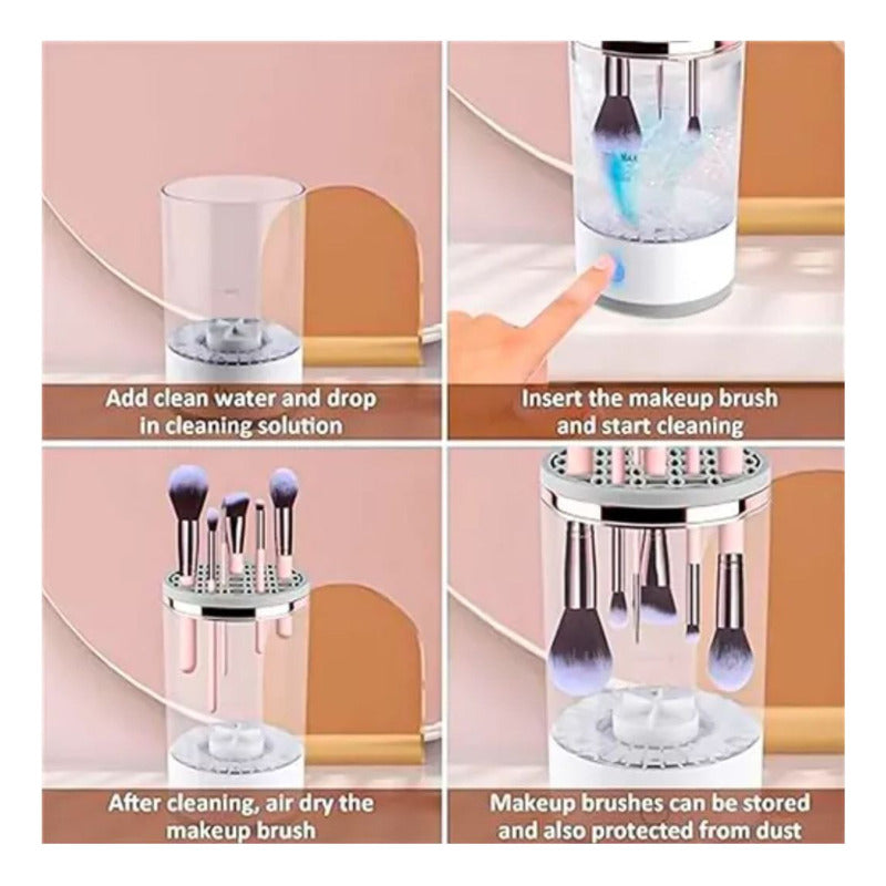 Limpiador Brochas Maquillaje Electrico Cosmetico Pincel Usb