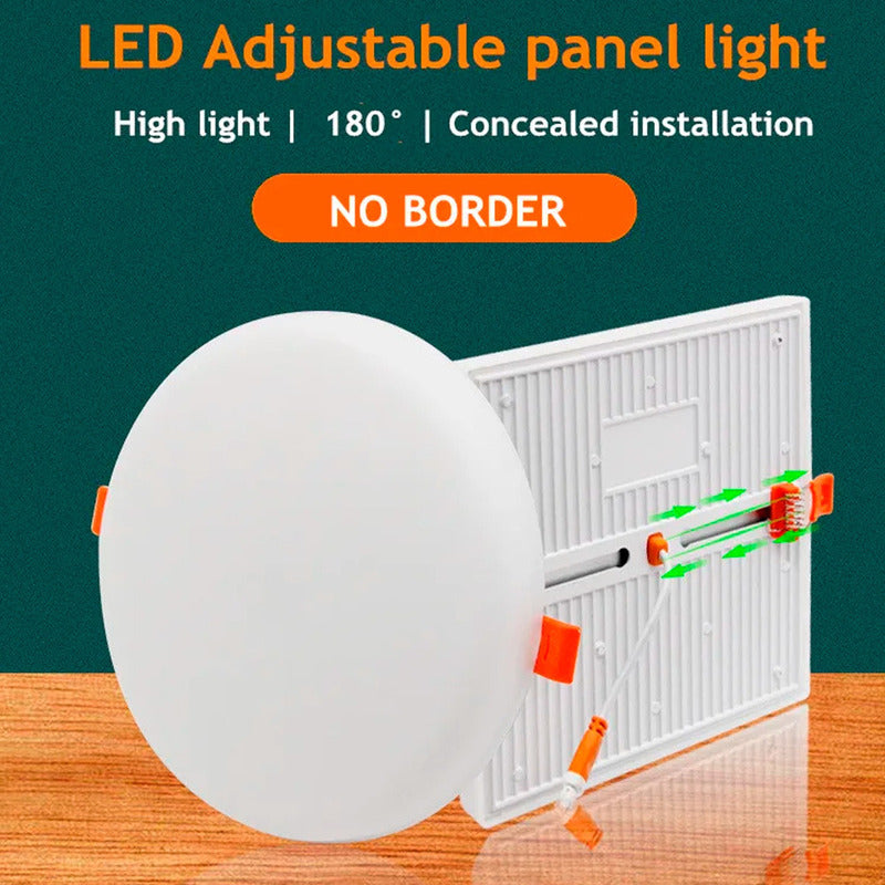 Pack 10 Foco Plafon Embutido 24w Sin Bordes Redondo Luz Fria
