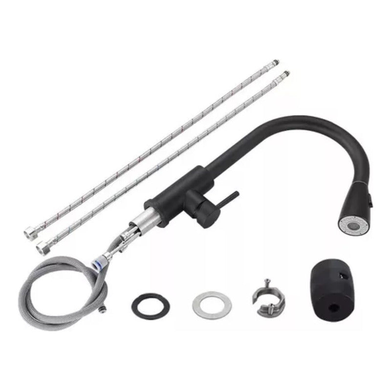 Llave Lavaplatos Extensible Griferia Monomando Cocina Niquel