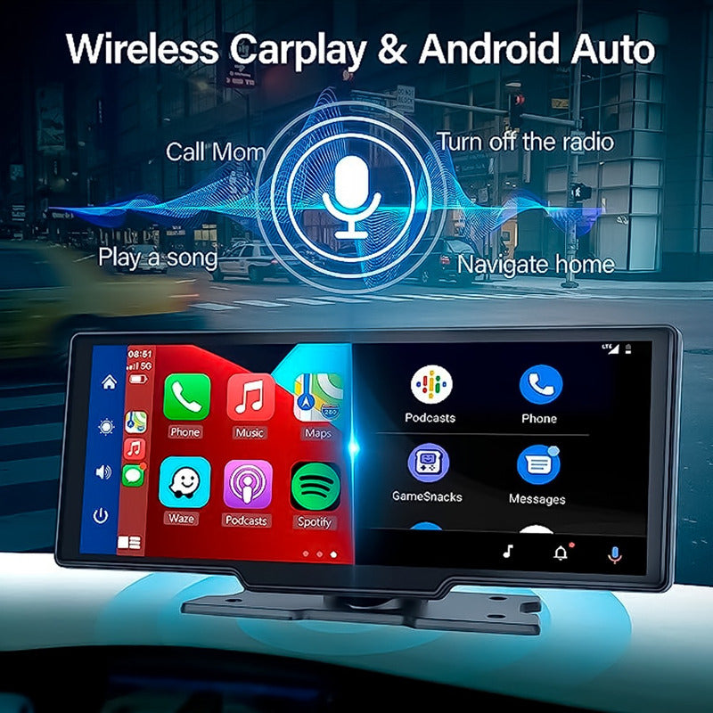 Pantalla Auto Radio Gps 10 Pulgadas Android Car Y Apple carplay