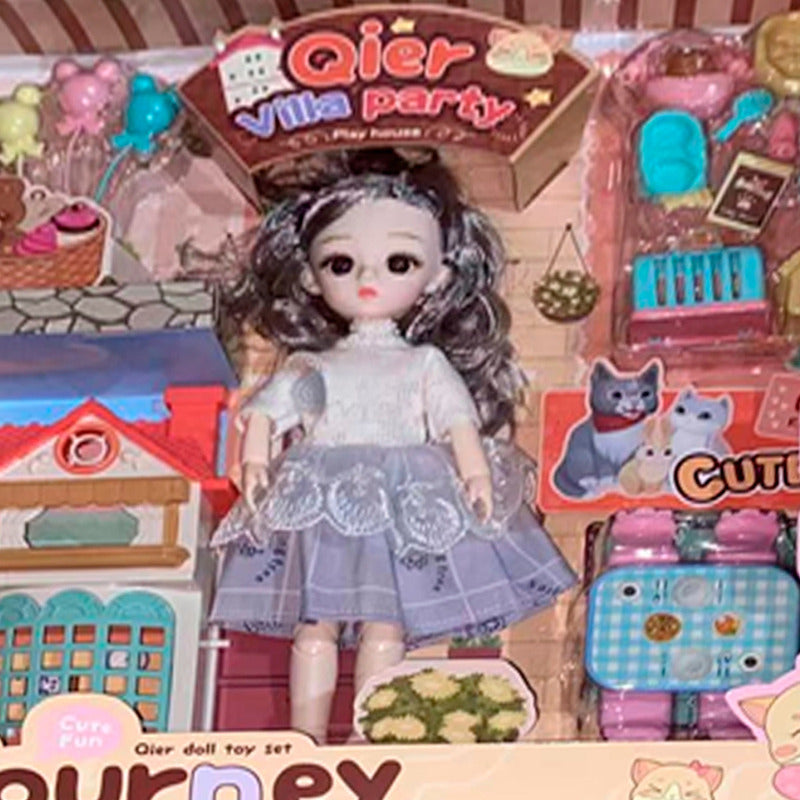 Casa Con Muñecas Y Accesorios Con 2 Muñecas De Qier Journey