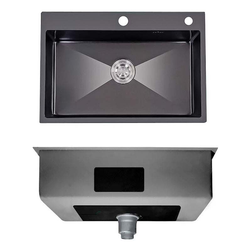 Lavaplatos 60x45cm De Acero Con Llave Dual Full Accesorios