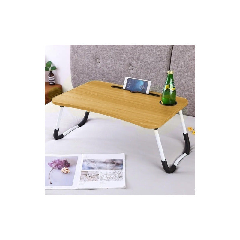 Mesa Plegable Para Cama Y Notebook Multifuncional De Madera