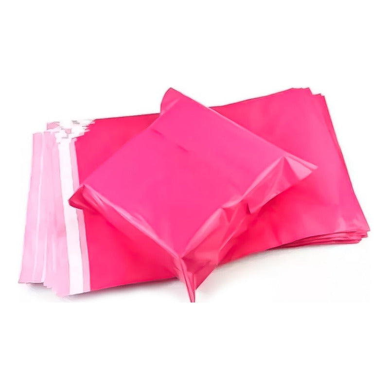 Pack 100 Bolsas Courier Embalaje Rosada Autoadhesivo 17x30cm