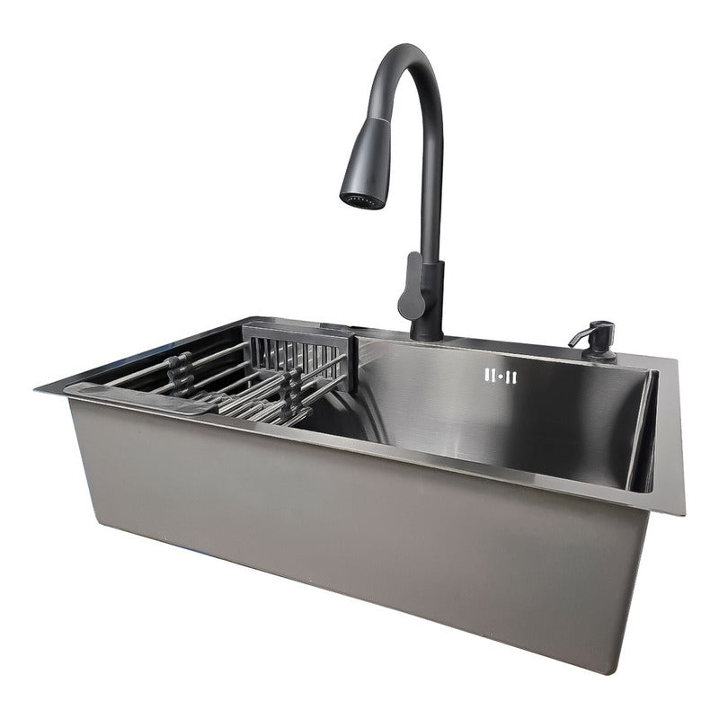 Lavaplatos 55x45cm De Acero Inoxidable Con Grifo Dual Con Accesorios