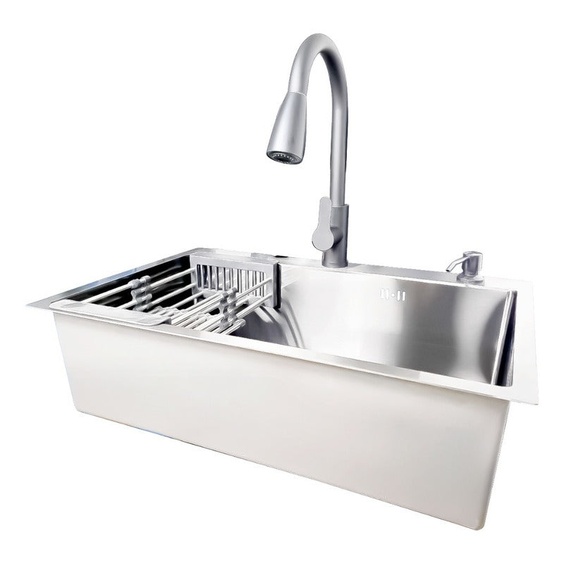 Lavaplatos 60x45cm De Acero Con Llave Dual Full Accesorios