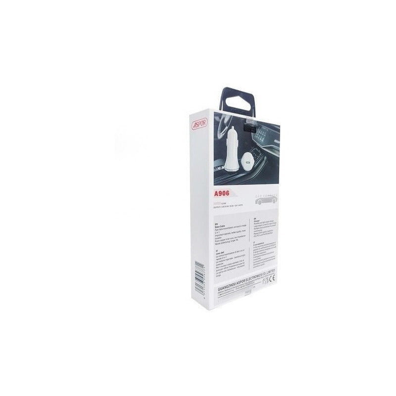 Cargador Para Auto Carga Rapida 18w Y Cable Usb C 3.0a