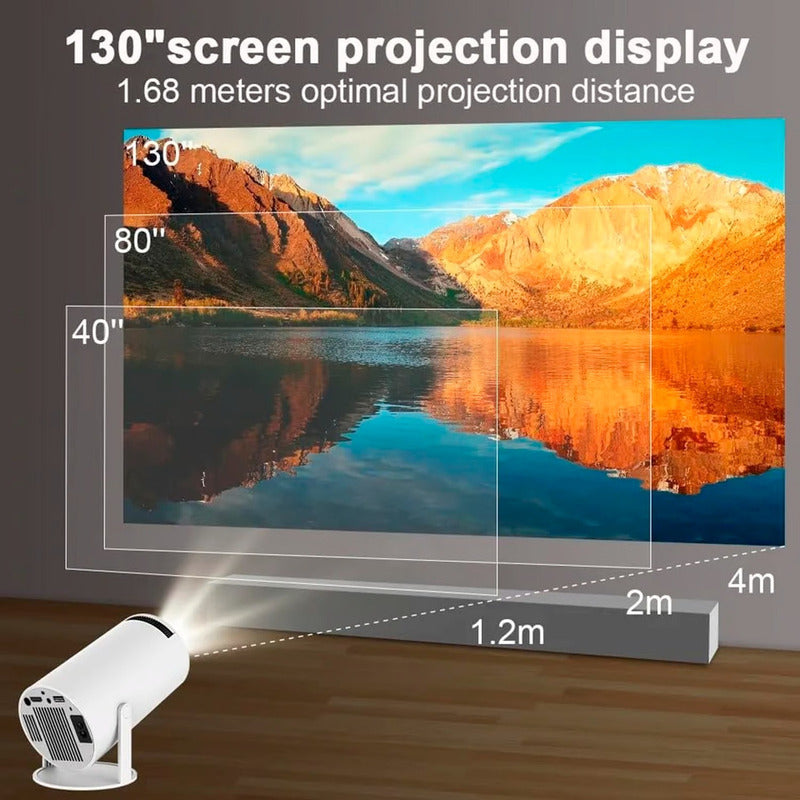 Proyector Inteligente Ultra Hd 4k 200lm Android Wifi Hdmi 60 A 100 Pulgadas