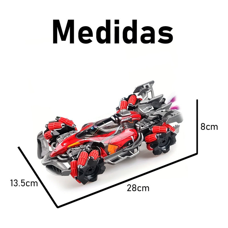 Auto F1 Con Control Gesto Guante 4x4 Lanza Humo Colores Led