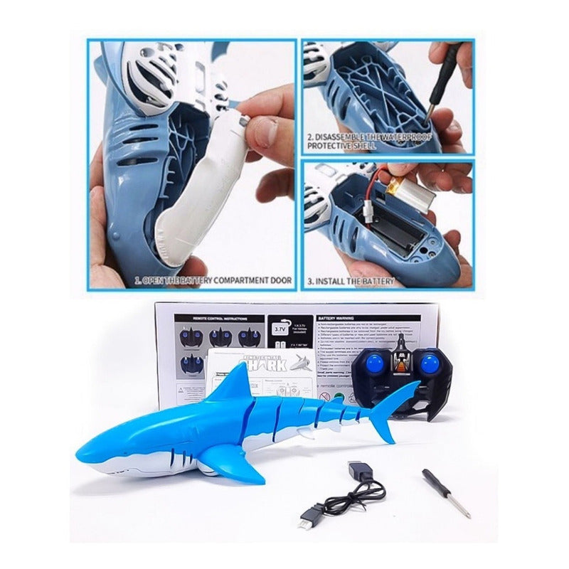 Tiburón A Control Remoto Helices Para Uso En El Agua 38cm